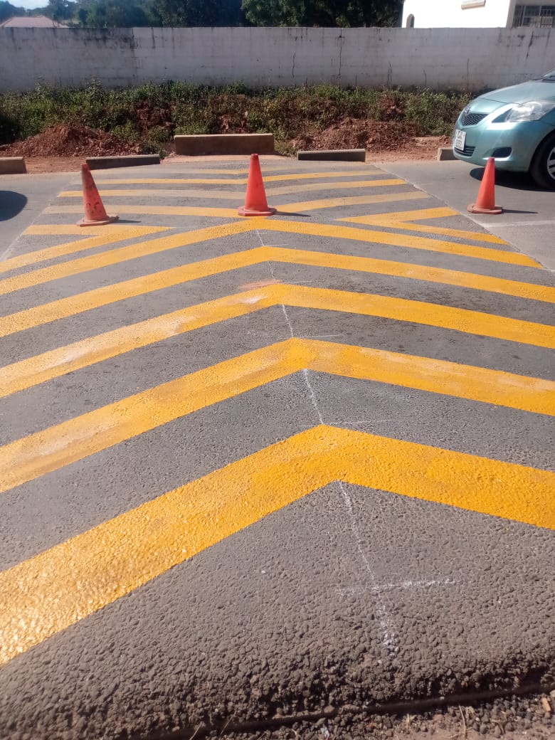 Zebra crossing near a school in Lusaka