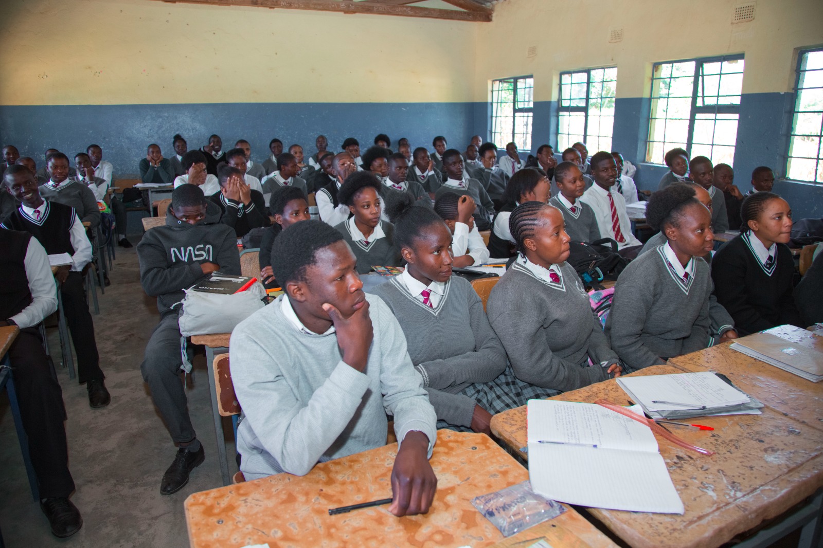 Learners participating in road safety education in Lusaka