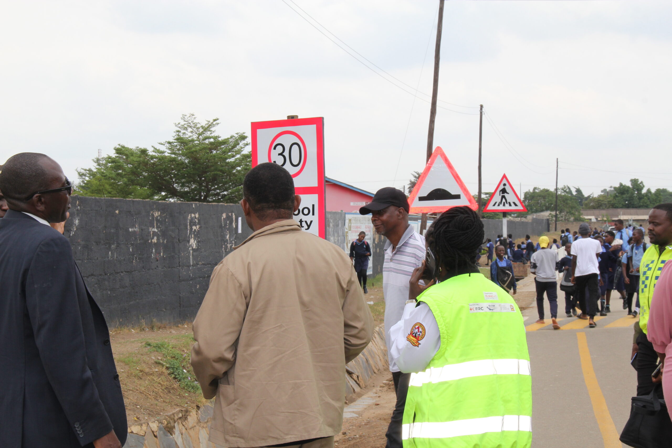 Speed survey or school-zone monitoring activity in Zambia