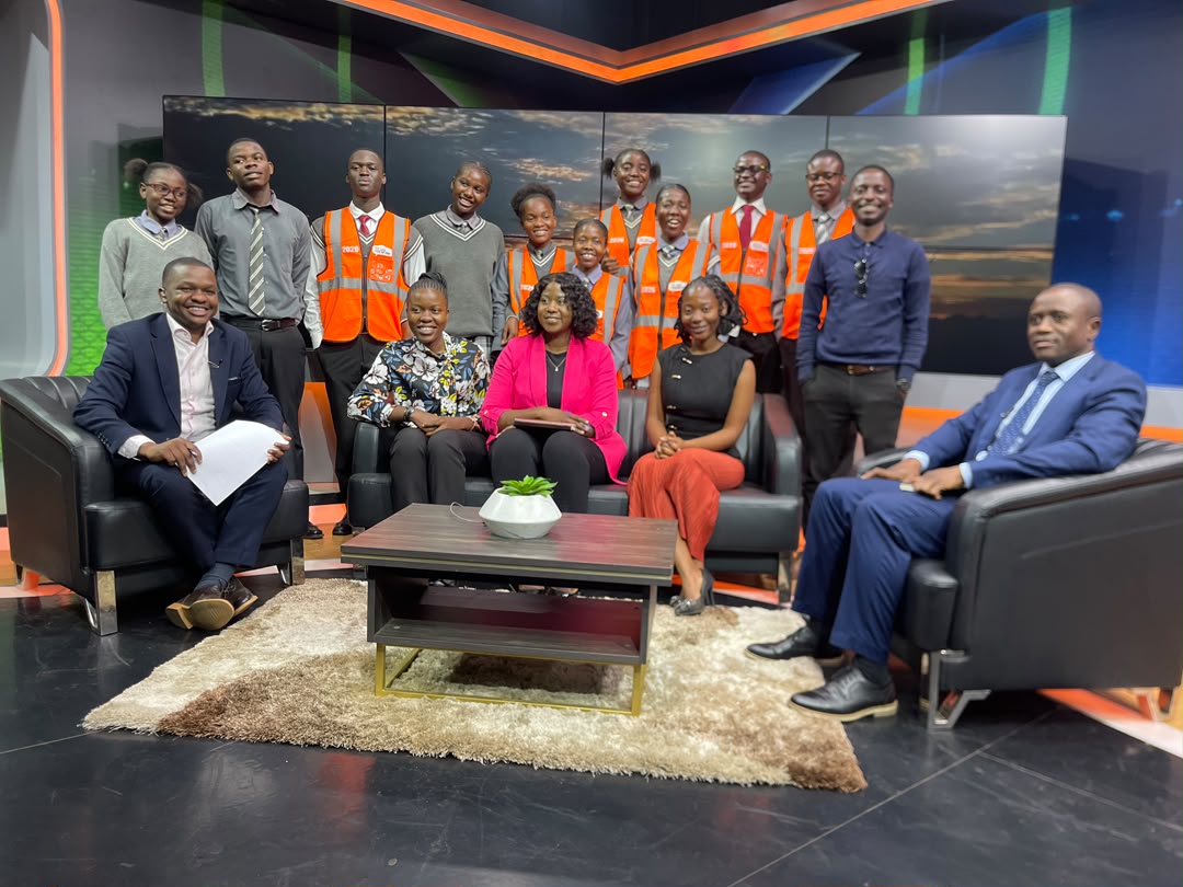 VIA Young Ambassadors from Twin Palm Secondary School with other participants in the ZANIS Morning Blend studio.